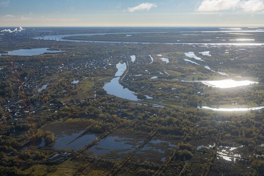 Aerial of the Taiga near, Nizhnevartovsk, Khanty-Mansi Autonomous Okrug, Russia