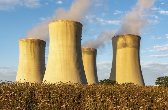 Natural draft wet cooling towers of Dukovany Nuclear Power Station, Czech Republic