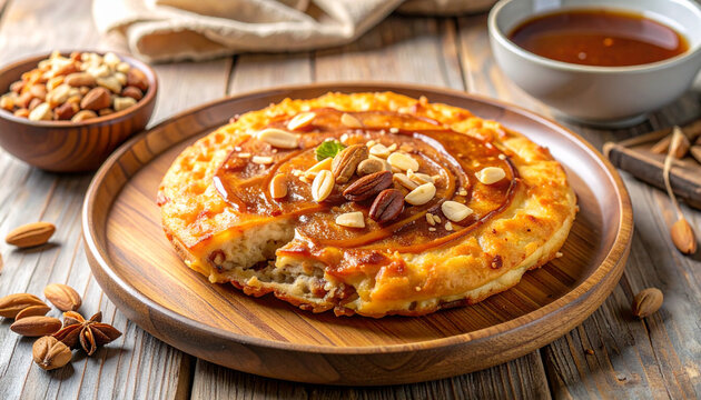 Sweet Caramel Nut Topped Pastry