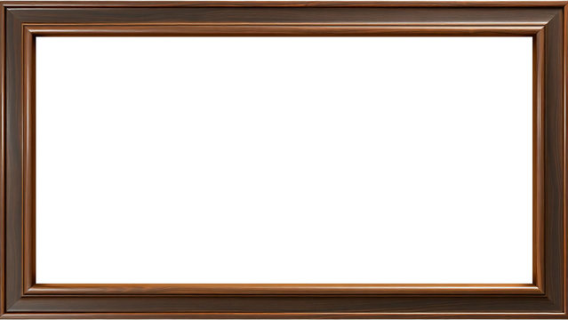 Mahogany-colored wood frame with premium texture, minimalist design for summer and lifestyle, transparent PNG background, versatile and elegant for photo framing, vacation advertising, hotels, and han
