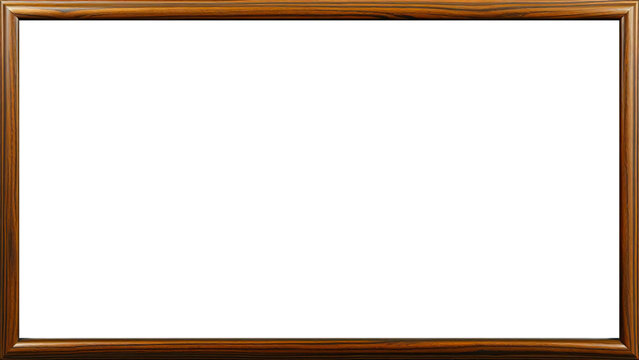Mahogany-colored wood frame with premium texture, minimalist design for summer and lifestyle, transparent PNG background, versatile and elegant for photo framing, vacation advertising, hotels, and han