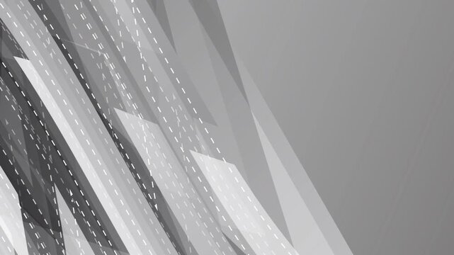 Abstract grayscale geometric lines moving diagonally across the screen