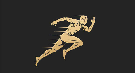 Obraz premium Runner silhouette on dark background