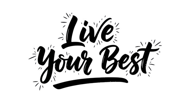 Live Your Best Life Motivational Hand Lettering Quote