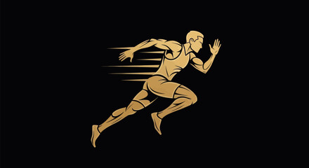 Obraz premium Runner silhouette speed motion