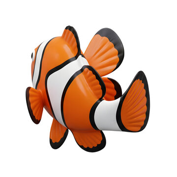 3D Render of a Cartoon Clownfish