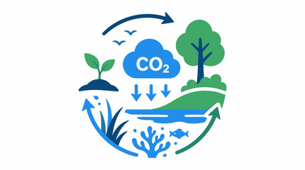 Naklejka premium Environmental Conservation Concept With CO2 Free Globe Illustration.