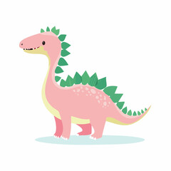 Fototapeta premium Cute Pink Dinosaur Illustration