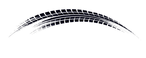 Black tire marks on road, Black rubber tire marks and tread marks, Tire trace track wheels texture and background, © PECAH