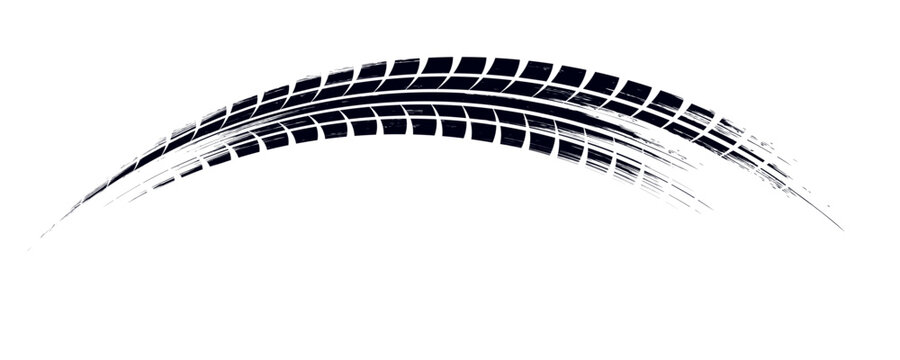 Black tire marks on road, Black rubber tire marks and tread marks, Tire trace track wheels texture and background,