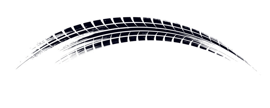 Black tire marks on road, Black rubber tire marks and tread marks, Tire trace track wheels texture and background,