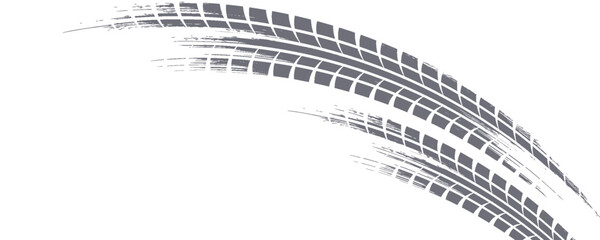 Black tire marks on road, Black rubber tire marks and tread marks, Tire trace track wheels texture and background, © ifon