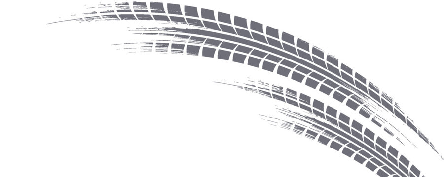 Black tire marks on road, Black rubber tire marks and tread marks, Tire trace track wheels texture and background,