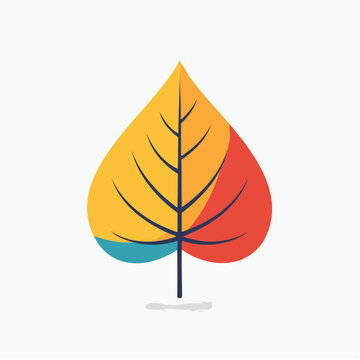 Stylized Autumn Leaf with Vibrant Colors
