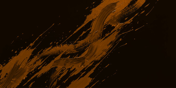 An abstract black and brown grunge background with a dark, textured wall pattern and orange flame design