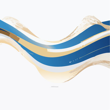 Abstract Blue and Gold Waves