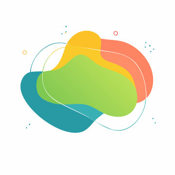 Abstract Fluid Shapes with Gradient Colors and Thin Lines