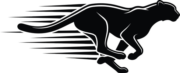 Cheetah running silhouette vector illustration © mdtaher