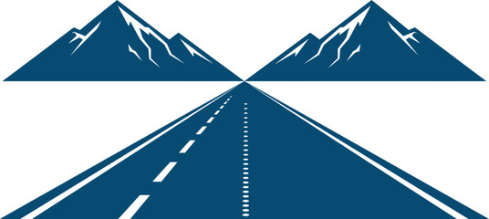 Mountain road illustration minimalist vector graphic for travel and adventure © mdtaher