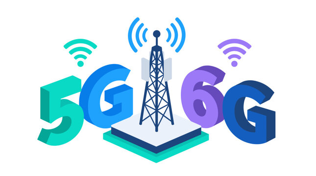5G And 6G Wireless Network Tower Antenna Subject.