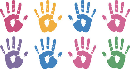 Fototapeta premium Colorful Handprint Collection prints children