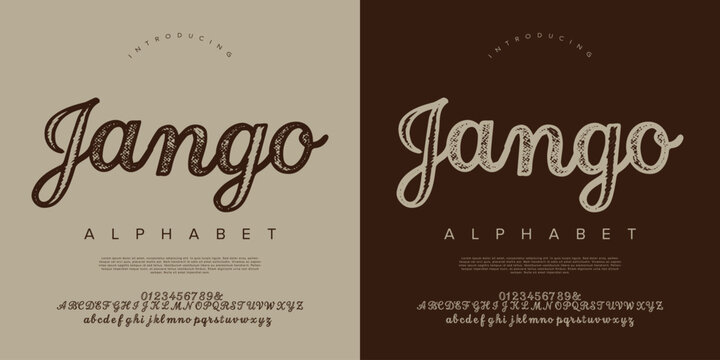 Jango Font Sketch Crosshatch Script Casual Handwriting Calligraphy Typography Layout Vector Design