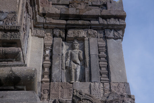 Details of the walls of Prambanan Temple in Yogyakarta, Indonesia