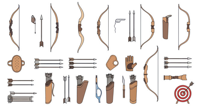 Archery Equipment Collection: Bows, Arrows, Quivers, Targets, and Accessories