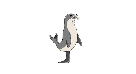 Cute seal standing on flipper. © dedybren