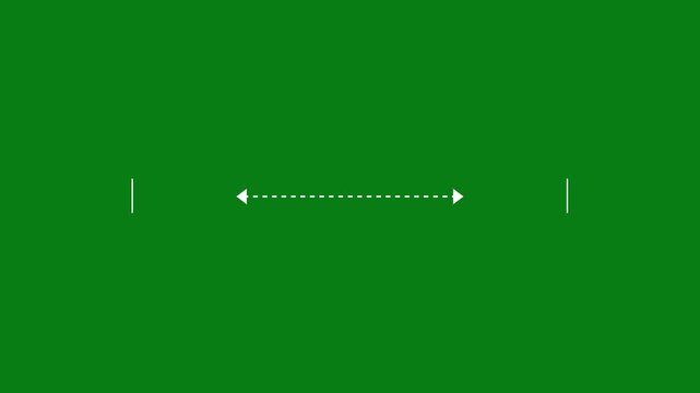 two side arrow distance loopable animation from center to double side 4k video clip.