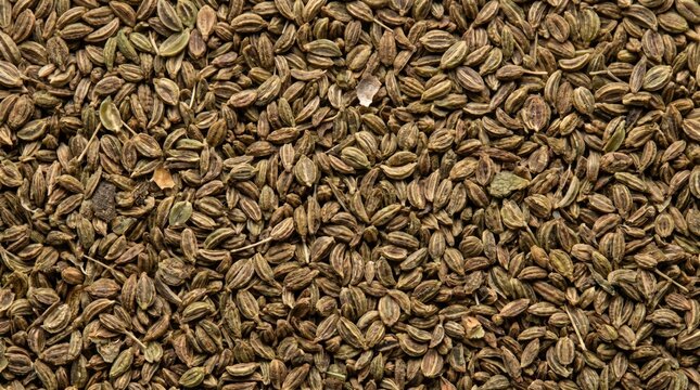 Dried ajwain seeds texture background featuring natural brown herb grains closely packed together for culinary use in traditional indian cooking and healthy recipes