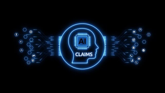 AI Claims Processing Animation with Intelligent Insurance Verification System and Smart Digital Automation Interface