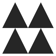 Fototapeta premium Abstract geometric pattern of four dark triangles with distinct sides, creating a modern, minimalist design, ideal for various creative projects and available on adobe stock