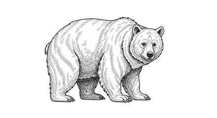 Polar Bear Sketch Illustration - Arctic Wildlife Drawing © Hantu