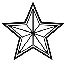 Obraz premium Geometric star outline, black and white design element, decorative symbol