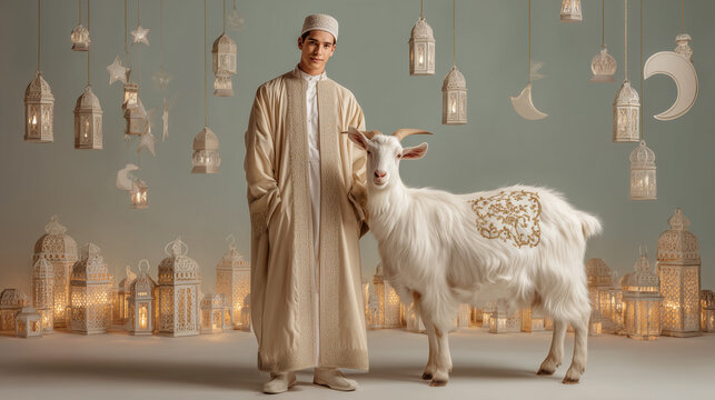Royal Eid al-Adha Festival with Elegant Animals
Colorful Eid al-Adha Mubarak Animal Market Vibes
Traditional Eid al-Adha with Graceful Goats and Camels