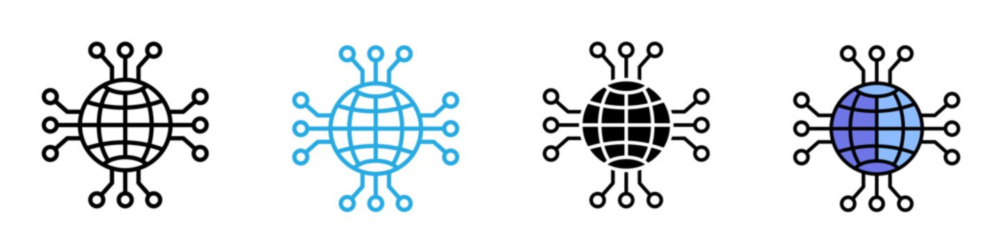 Globalization multi - style icon design concept