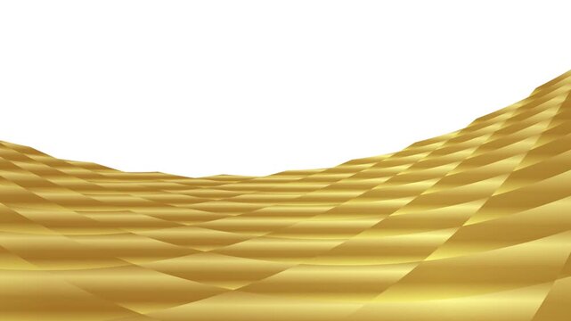 Golden Abstract Low Poly Wavy Grid Motion Background