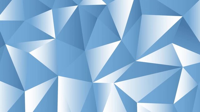 Blue and White Geometric Low Poly Abstract Background Animation