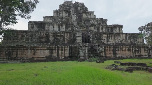 Koh Ker Pyramid Temple, Cambodia. This ancient stone pyramid temple,is a UNESCO World Heritage site and a popular tourist destination. ,