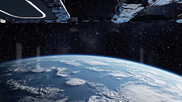 Stunning View of Earth from Space Station Window.