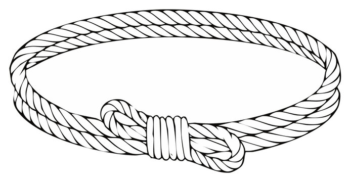 Illustration of a rope circle with a knot, concept of strength and connection