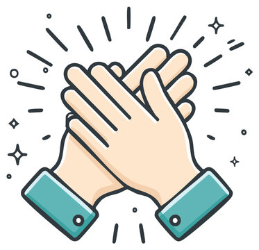 Clapping Hands Applauding Illustration Gesture Success Praise Approval Cartoon