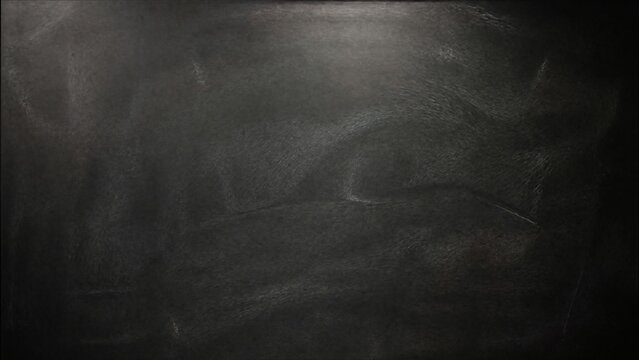 eraser. Empty blackboard with chalk dust traces, conveying an educational atmosphere in minimalist style. STEM education sheets.