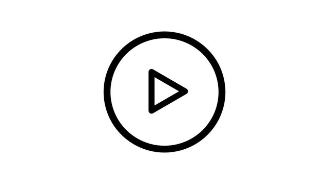 Click Play Button Animation Icon Video - Modern animated play button icon with smooth motion design