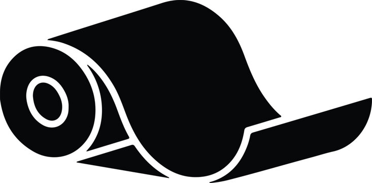 Silhouette design of a paper roll or fabric textile material vector