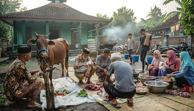 Traditional Rural Community Activity With Livestock and Cultural Lifestyle in Southeast Asia