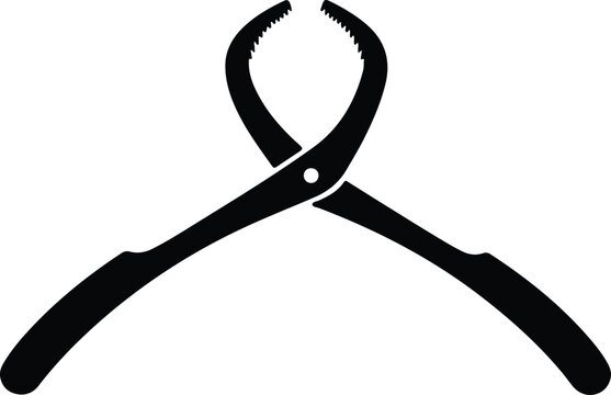 Silhouette design of metal nutcracker tool icon for kitchen or industry vector