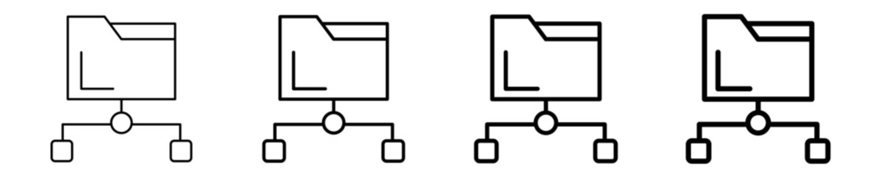 Folder Network Icon Set Different Style Collection