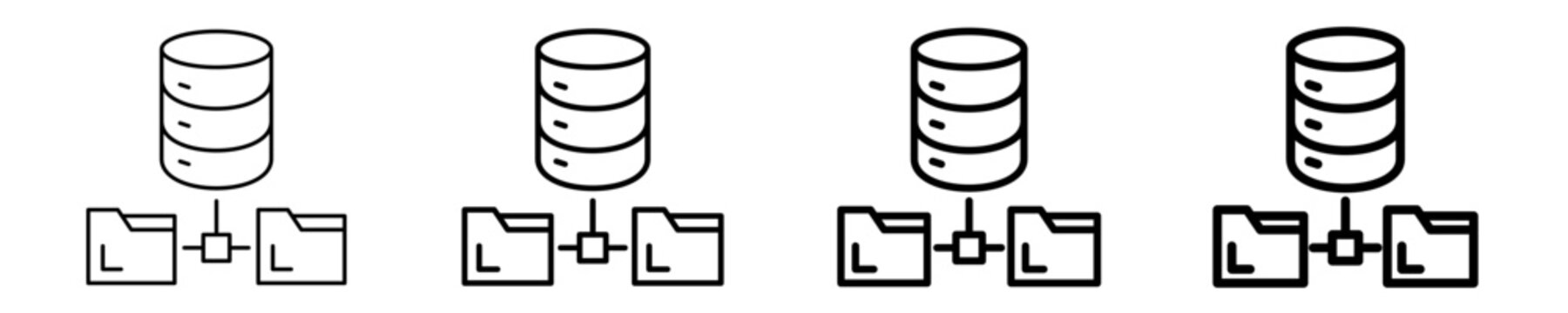 Database Connection Icon Set Different Style Collection